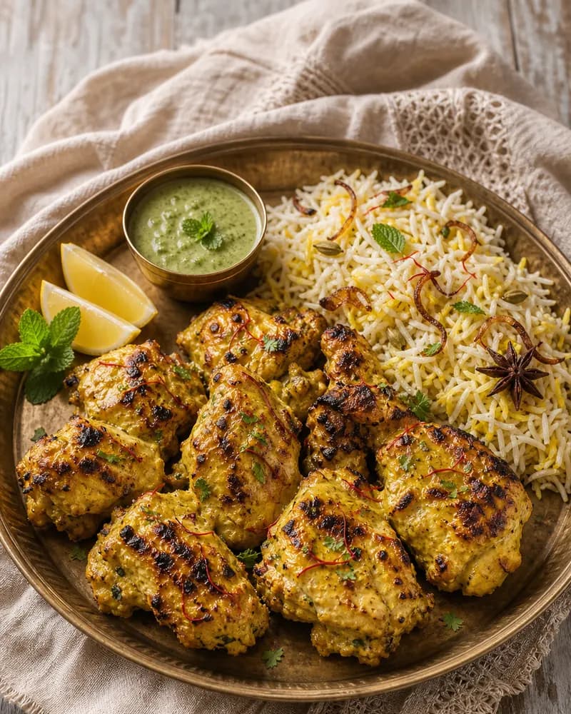 Indian BBQ Saffron Yogurt Chicken