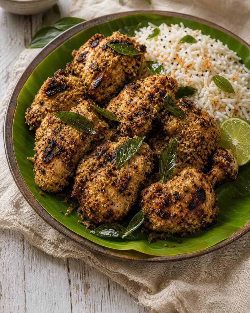 Indian BBQ Coconut Curry Leaf Chicken