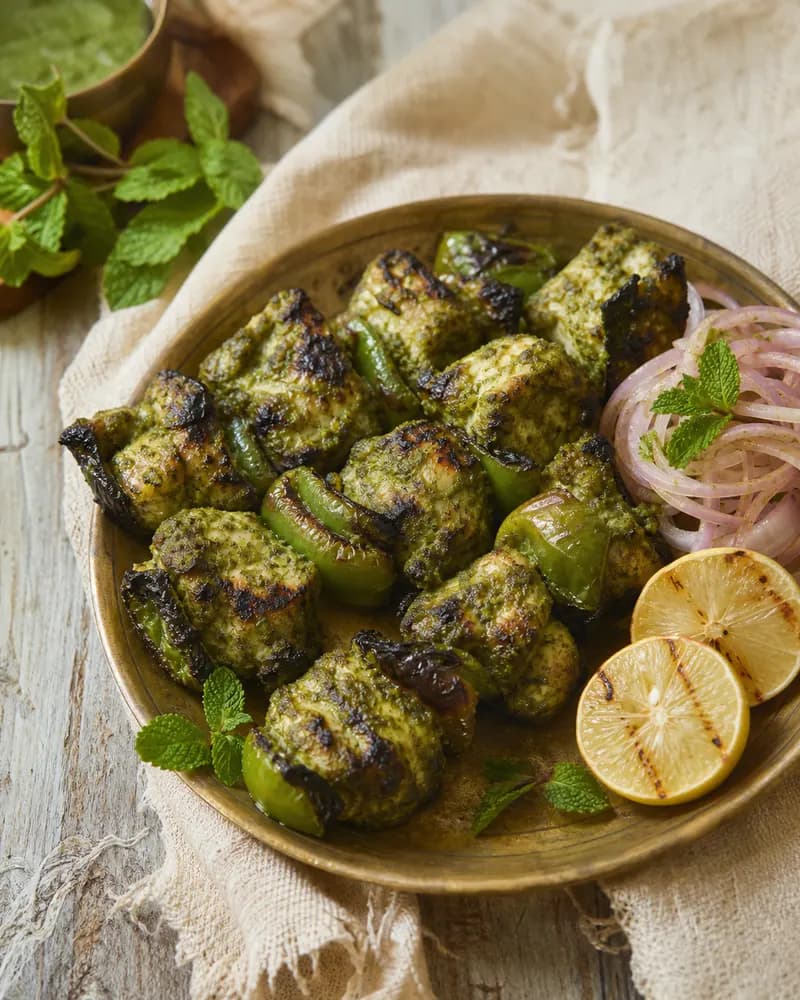 Indian BBQ Hariyali Chicken Kebab