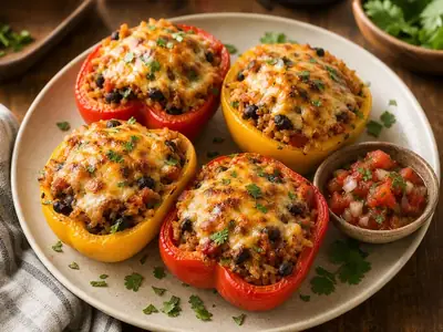 Cheesy Stuffed Bell Peppers (American)