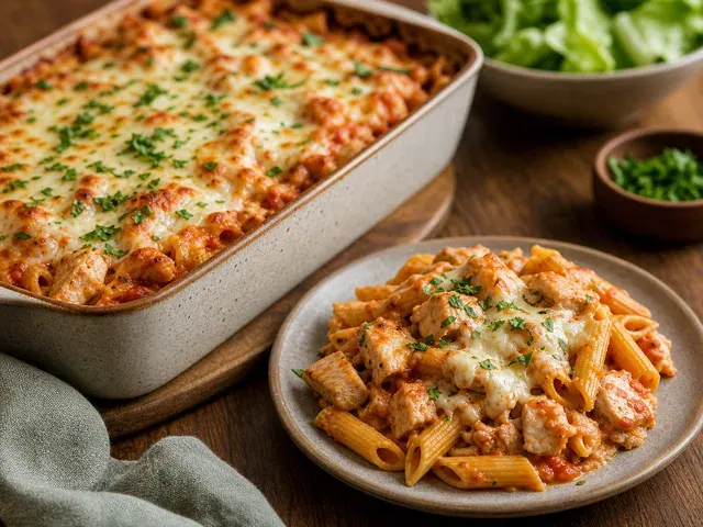 Chicken Pasta Bake (Cheesy)
