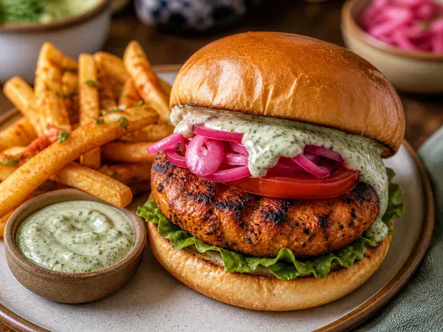 Chicken Tikka Burger (Indo-American)