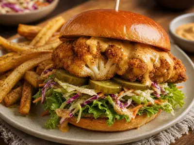 Crispy Cauliflower Sandwich (Fried-Chicken Style)