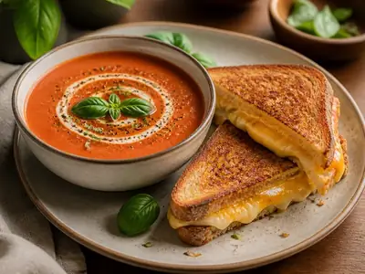 Tomato Soup with Grilled Cheese