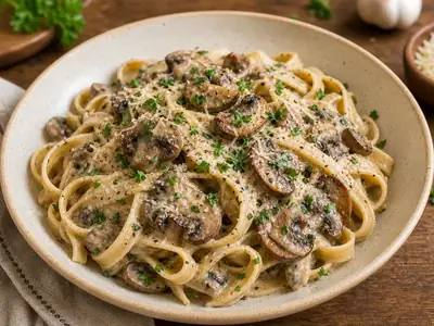 Creamy Mushroom Pasta (Veg)