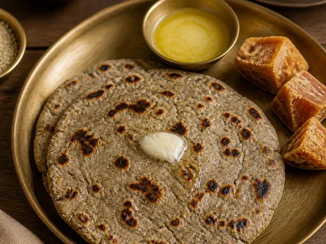Bhatia Bajra Roti with Jaggery