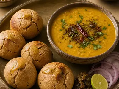 Bhatia Dal-Baati (Baked Wheat Balls + Dal)