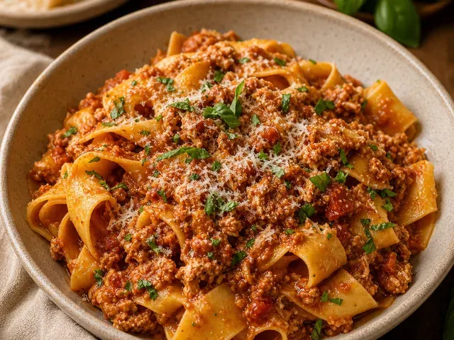 Chicken Bolognese with Pappardelle