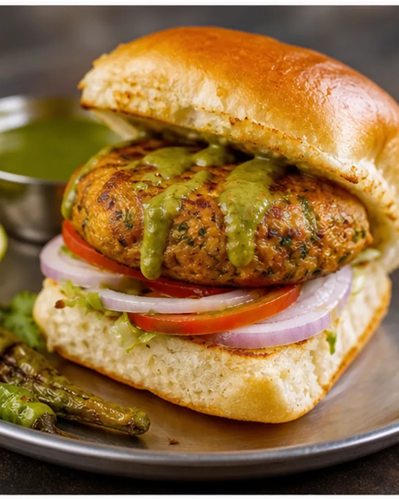 Karachi Chicken Bun Kabab