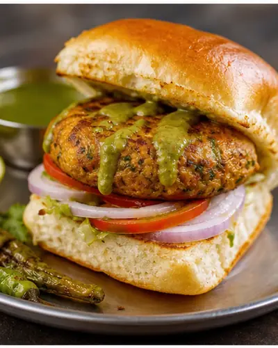 Karachi Chicken Bun Kabab