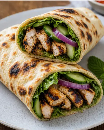 Grilled Chicken Naan Wrap