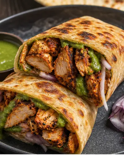 Spicy Chicken Paratha Roll