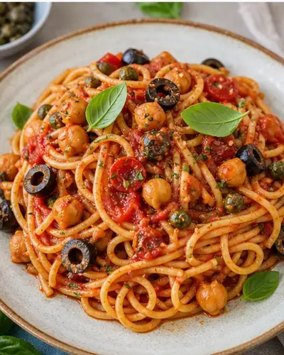 Chickpea Pasta Puttanesca