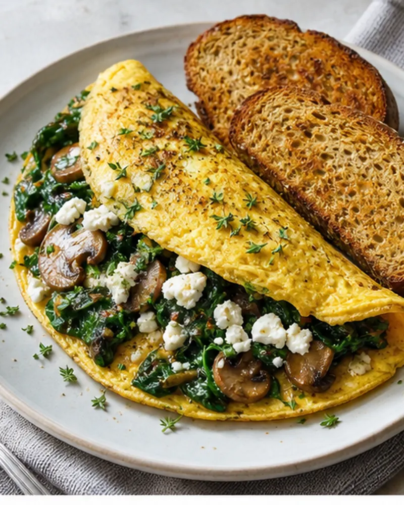 Spinach + Mushroom Omelette