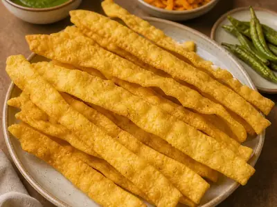 Fafda (Baked, Gujarati Chickpea Strips)