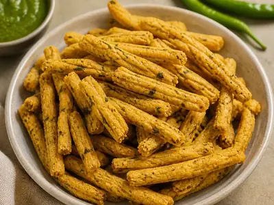 Methi Gathiya (Baked Crunchy Sticks)