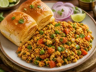 Paneer Bhurji Pav (Gujarati)