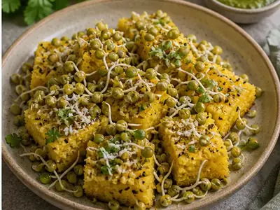 Sprouted Moong Khaman (High-Protein, Steamed)