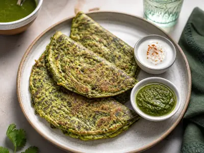 Spinach Moong Pudla (High-Protein Pancake)