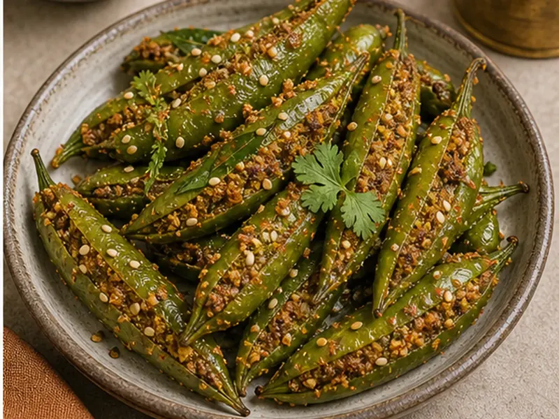Stuffed Green Chilli Sambhariyu