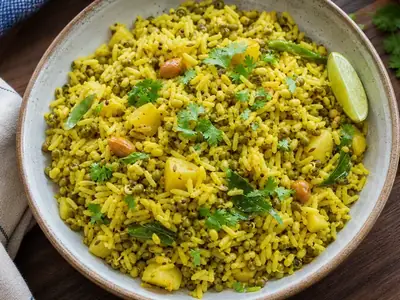 Vagharela Bhaat with Sprouted Moong