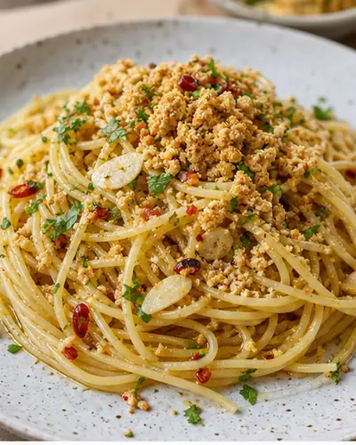 Aglio Olio with Tofu Crumb