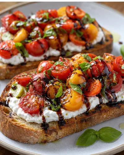 Tomato + Whipped Ricotta Bruschetta