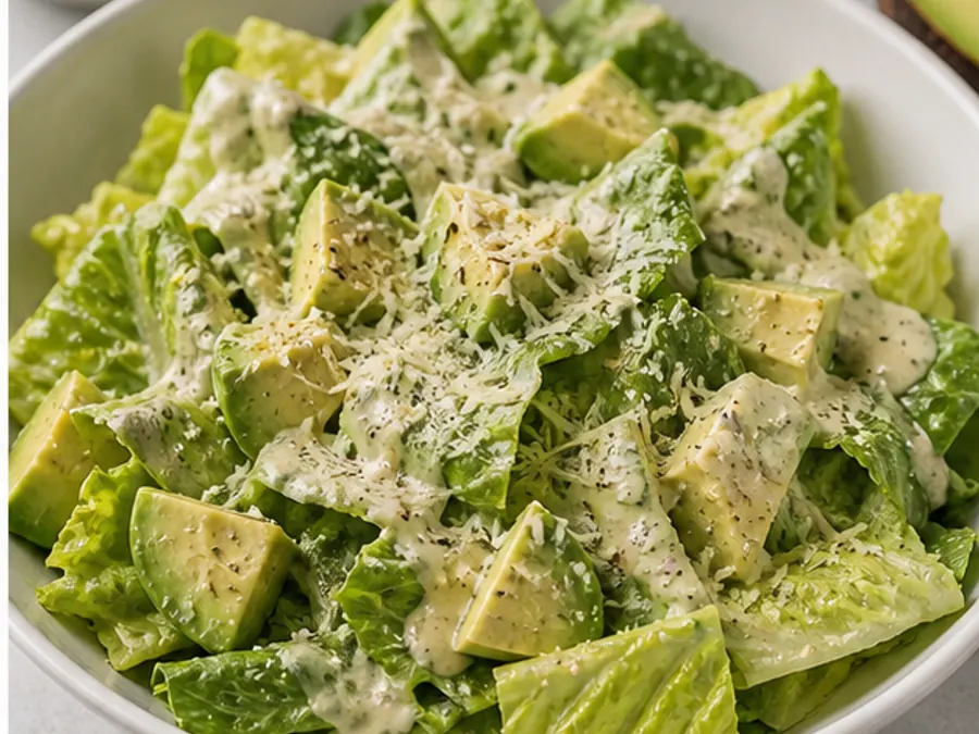 Keto Avocado Caesar Salad