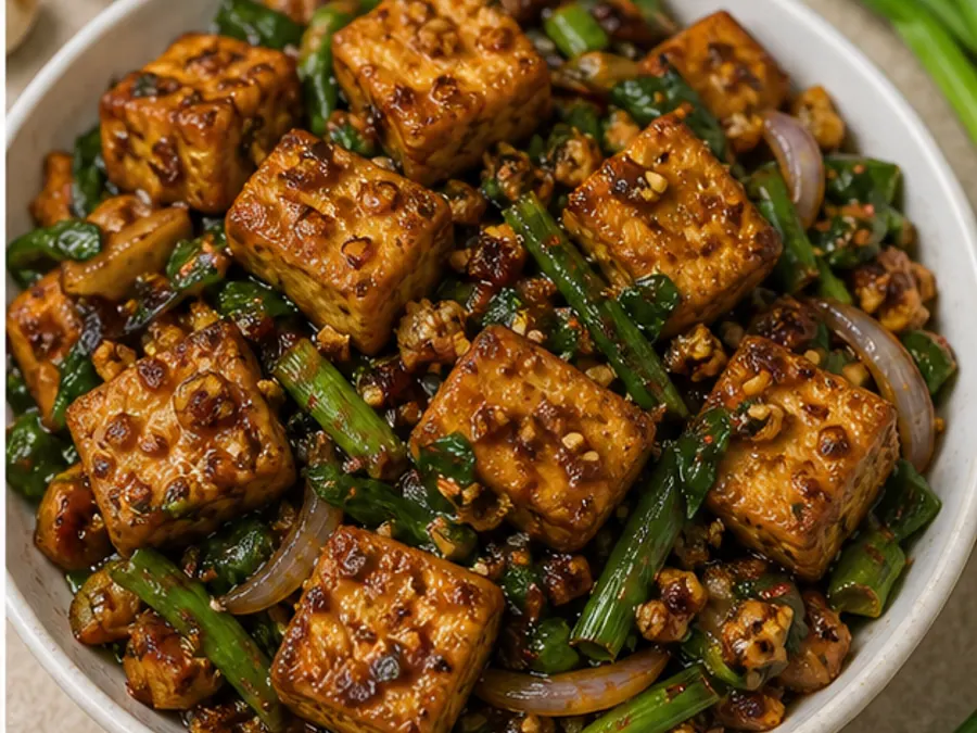 Keto Burnt Garlic Tofu