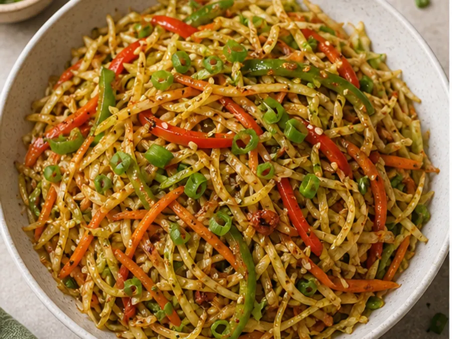 Keto Cabbage Hakka Noodles