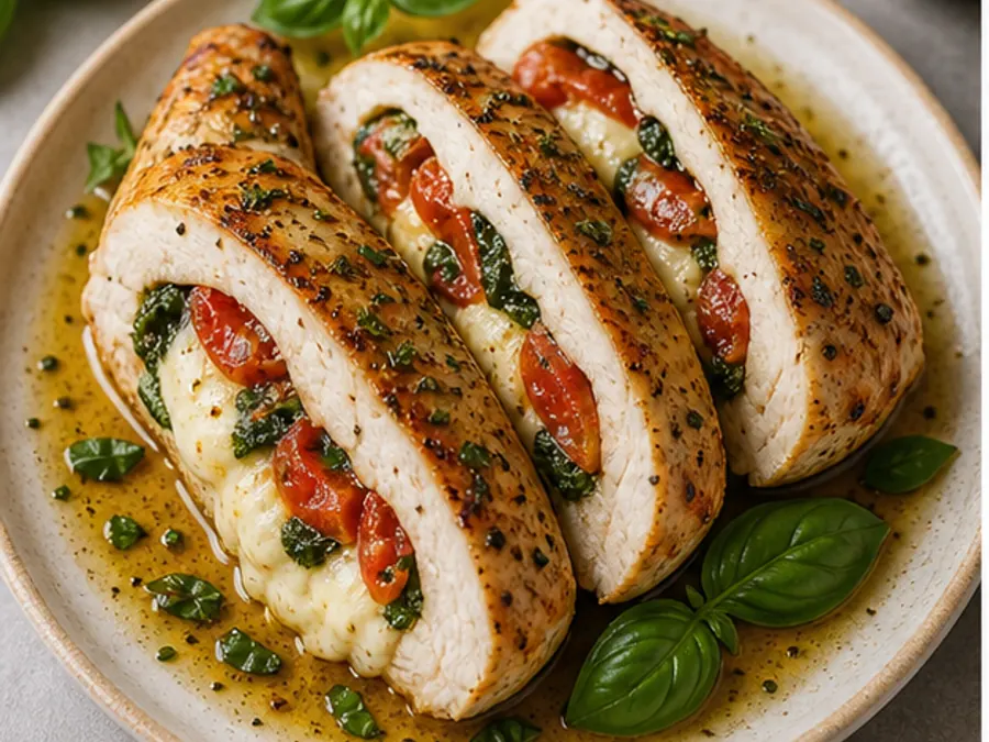 Keto Caprese Stuffed Chicken