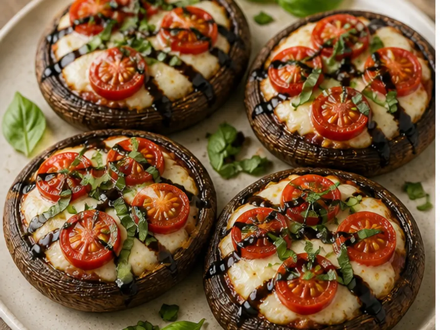 Keto Caprese Stuffed Portobello