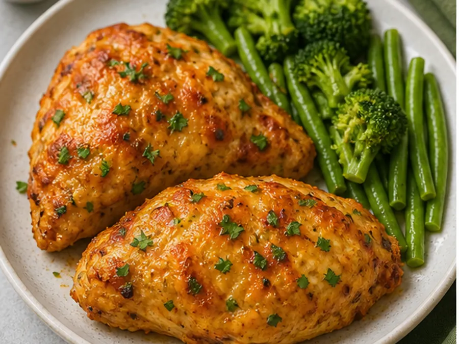 Keto Cheddar Baked Chicken
