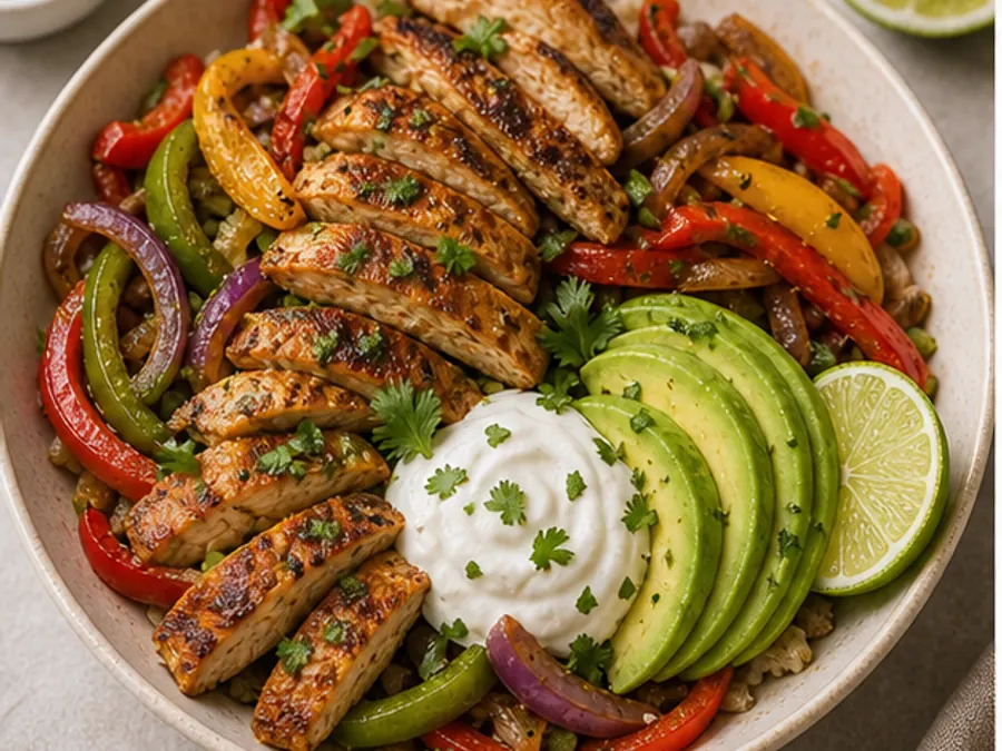 Keto Chicken Fajita Bowl