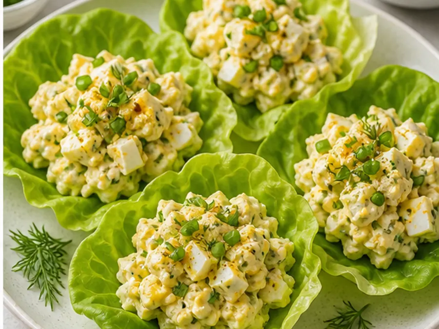 Keto Egg Salad Lettuce Cups