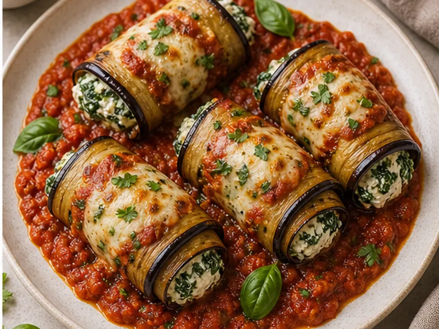 Keto Eggplant Rollatini