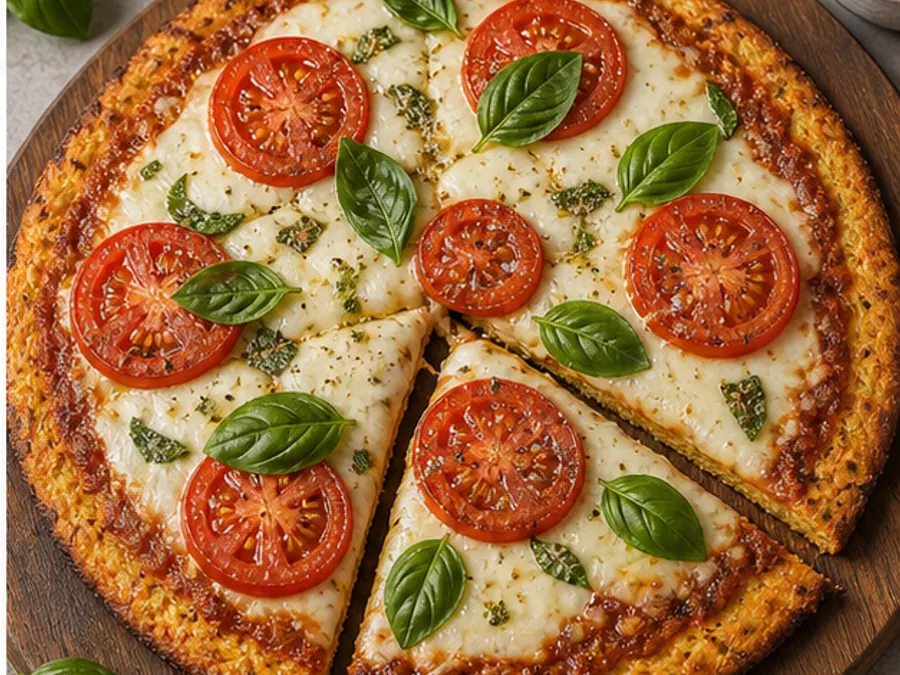 Keto Fathead Margherita Pizza