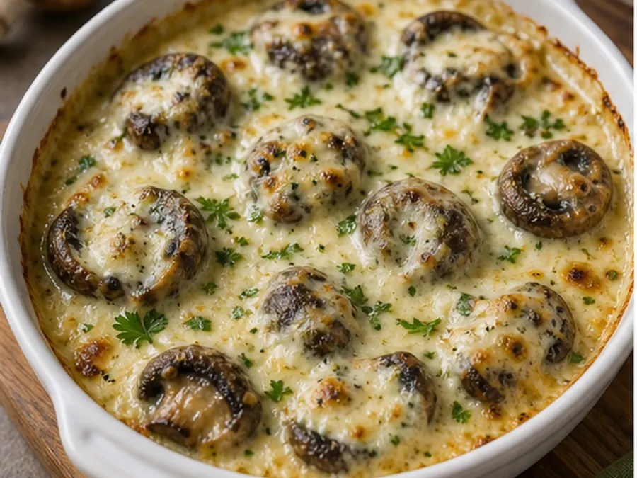 Keto Mushroom Cheese Bake