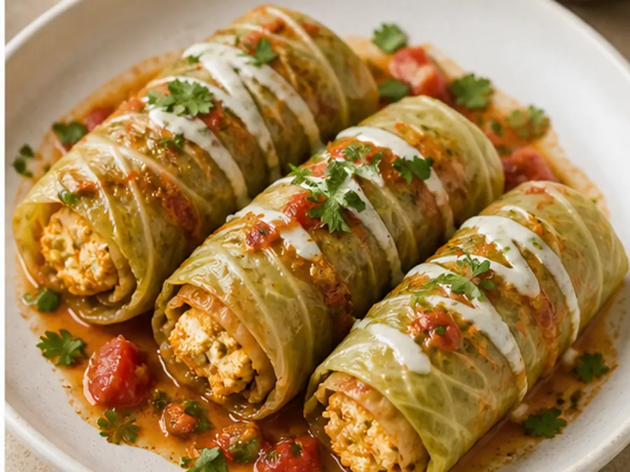 Keto Paneer Stuffed Cabbage Rolls