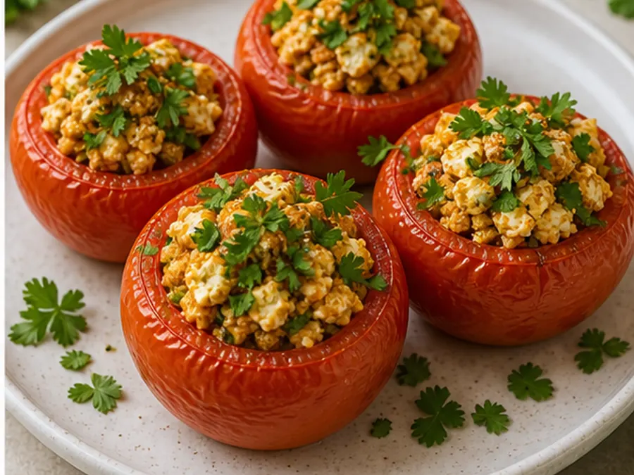 Keto Paneer Stuffed Tomatoes