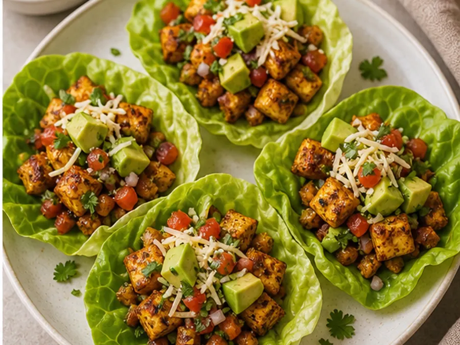 Keto Paneer Taco Lettuce Wraps