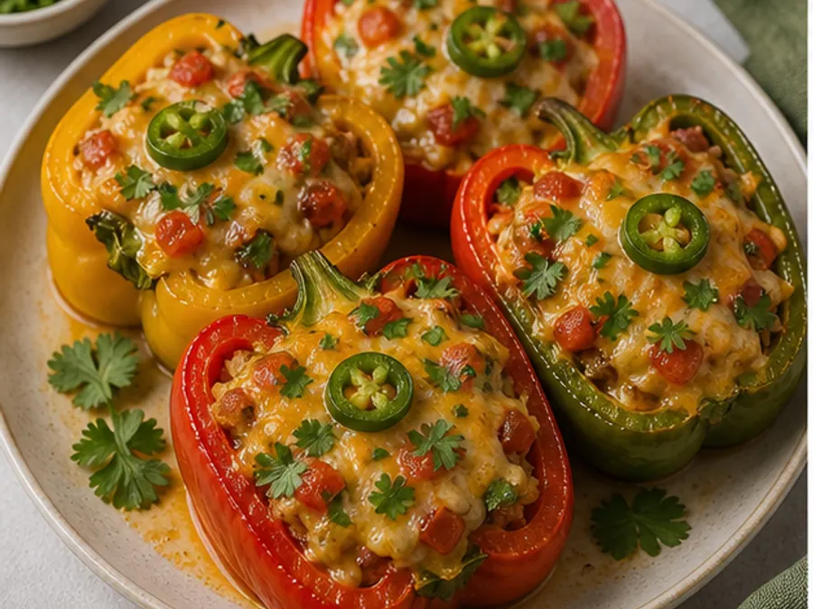Keto Queso Stuffed Peppers