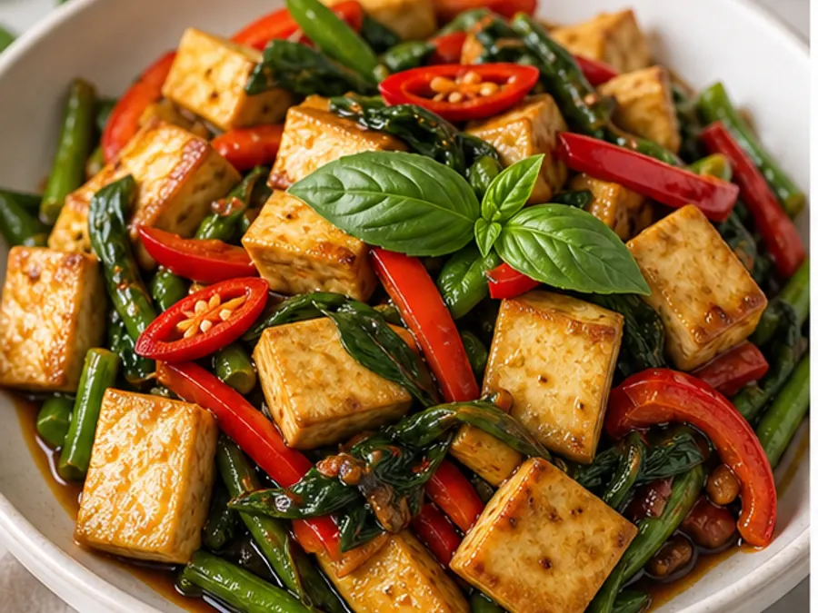 Keto Thai Tofu Basil Stir-fry