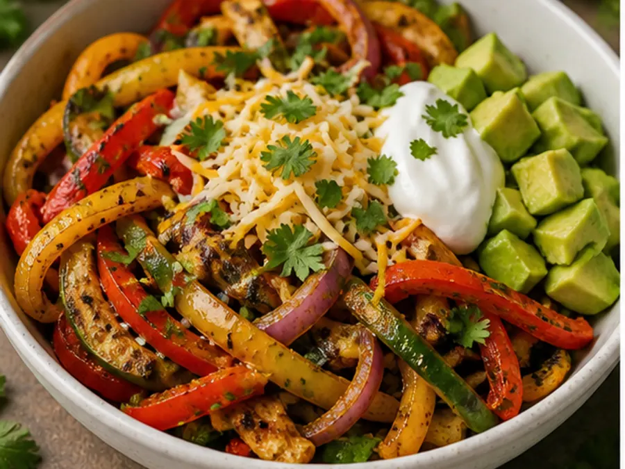 Keto Veggie Fajita Bowl