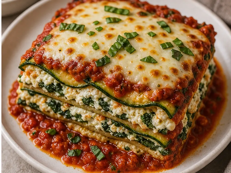 Keto Zucchini Spinach Lasagna