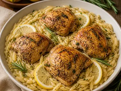 Lemon-Rosemary Chicken with Orzo