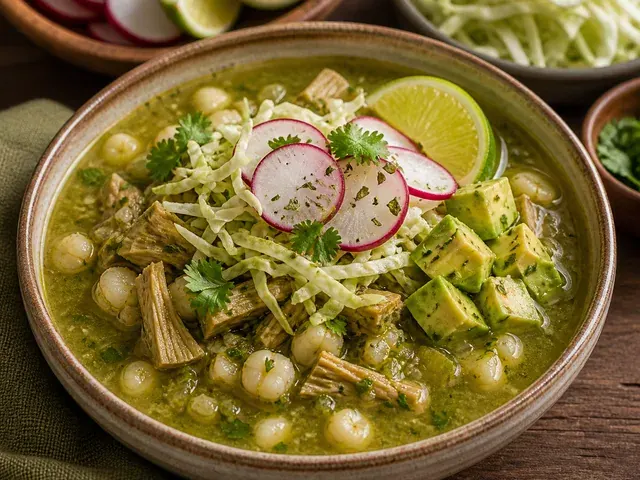 Vegan Pozole Verde (Hominy Stew)