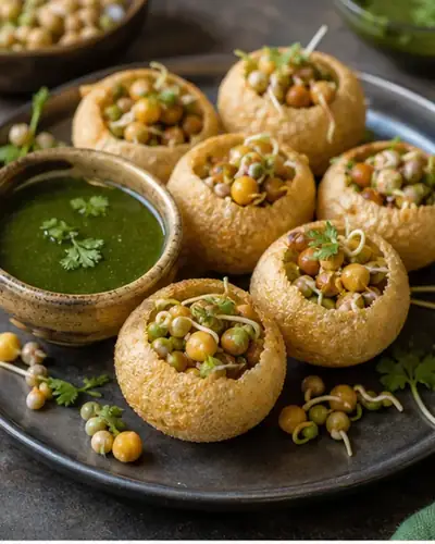 Sprouted Pani Puri (Protein Style)