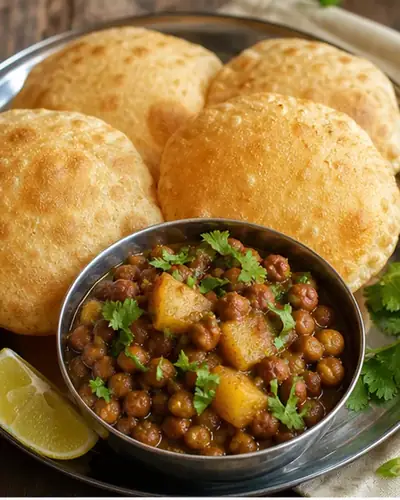 Puri Aloo with Chana (Light)