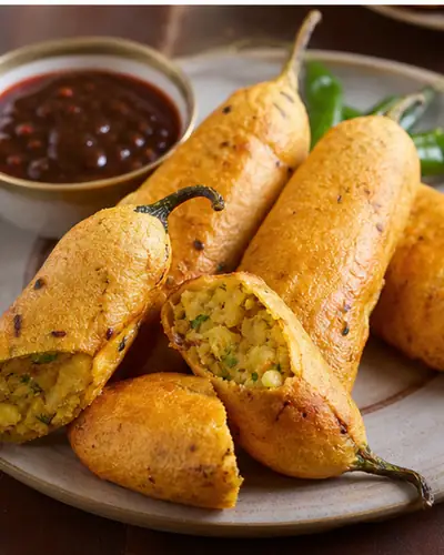 Baked Rajasthani Mirchi Vada